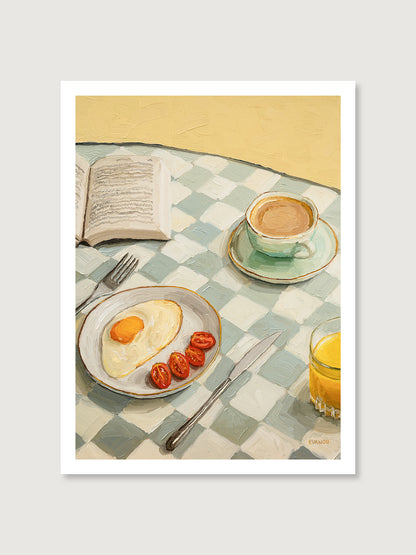 Kitchen art print breakfast time