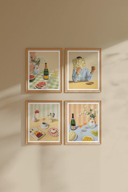 Still life prints perfect for kitchens or reading spaces