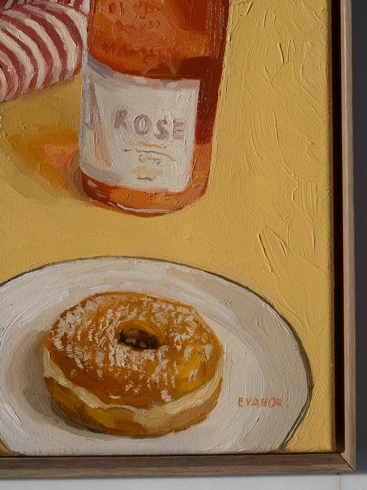 Art featuring simple pleasures of life, Artwork featuring wine and donuts