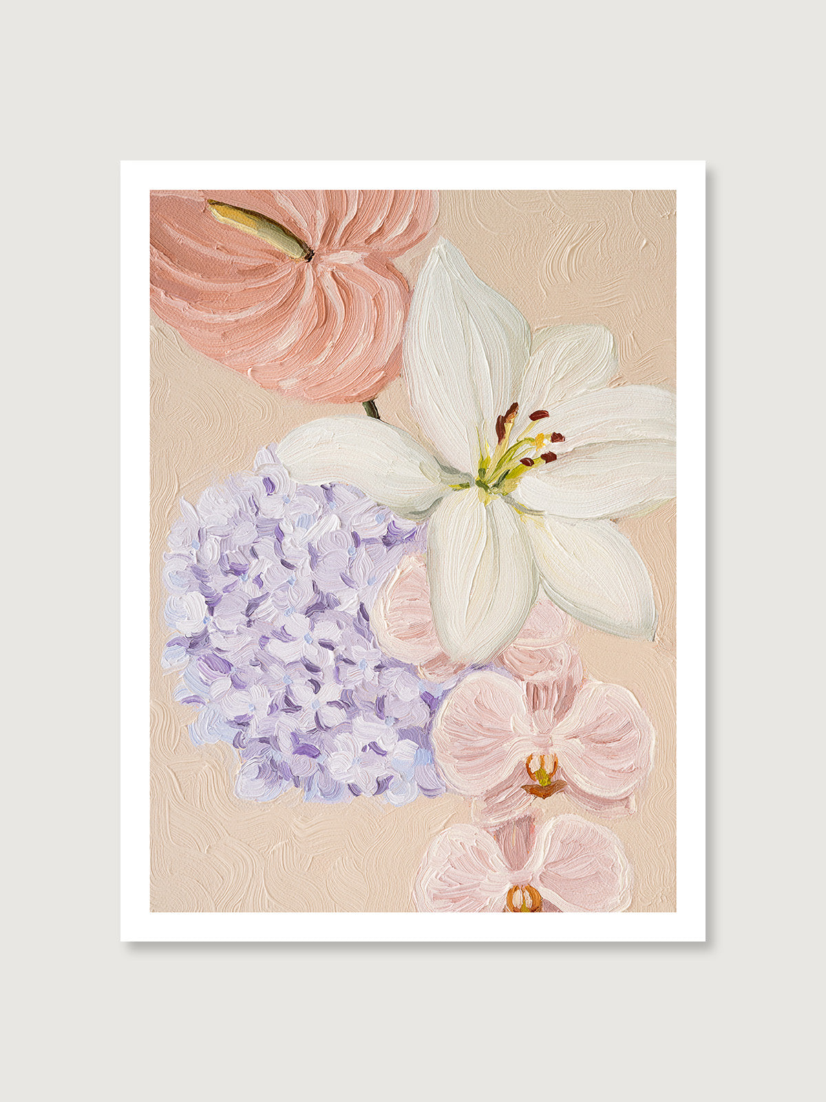 pastel color flower art print 