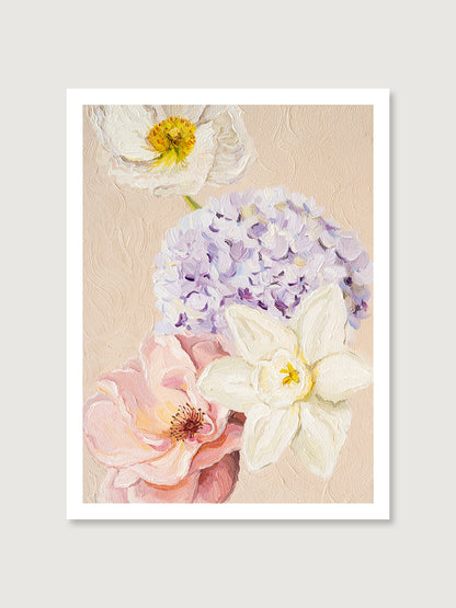 Spring bloom art print in pastel colors