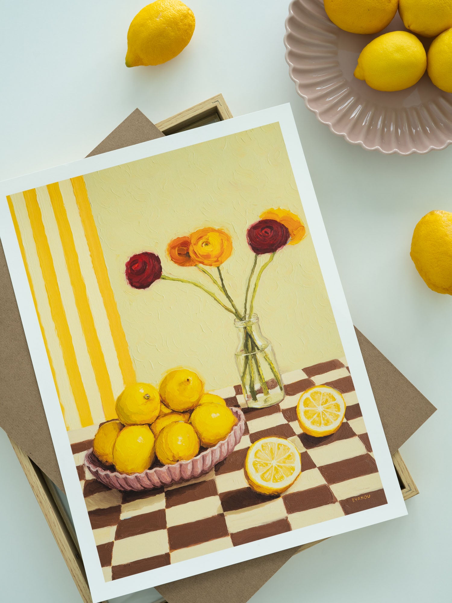 Lemons and flowers print