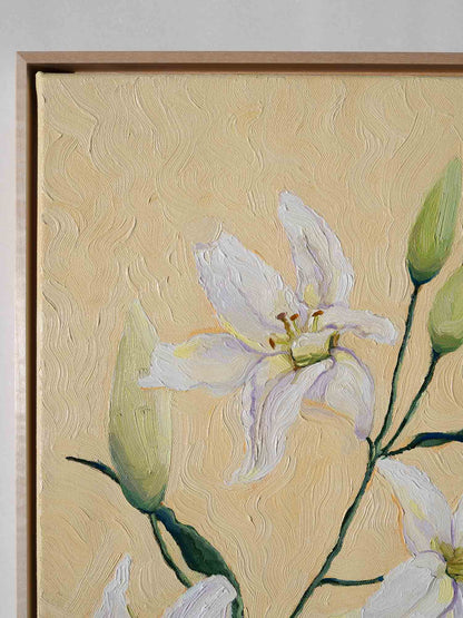 yellow floral art oil painting