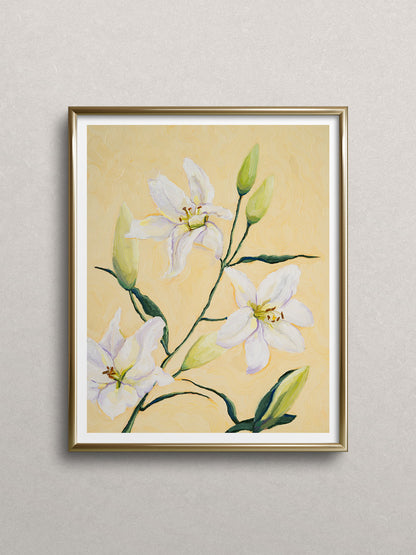 modern floral art framed in gold