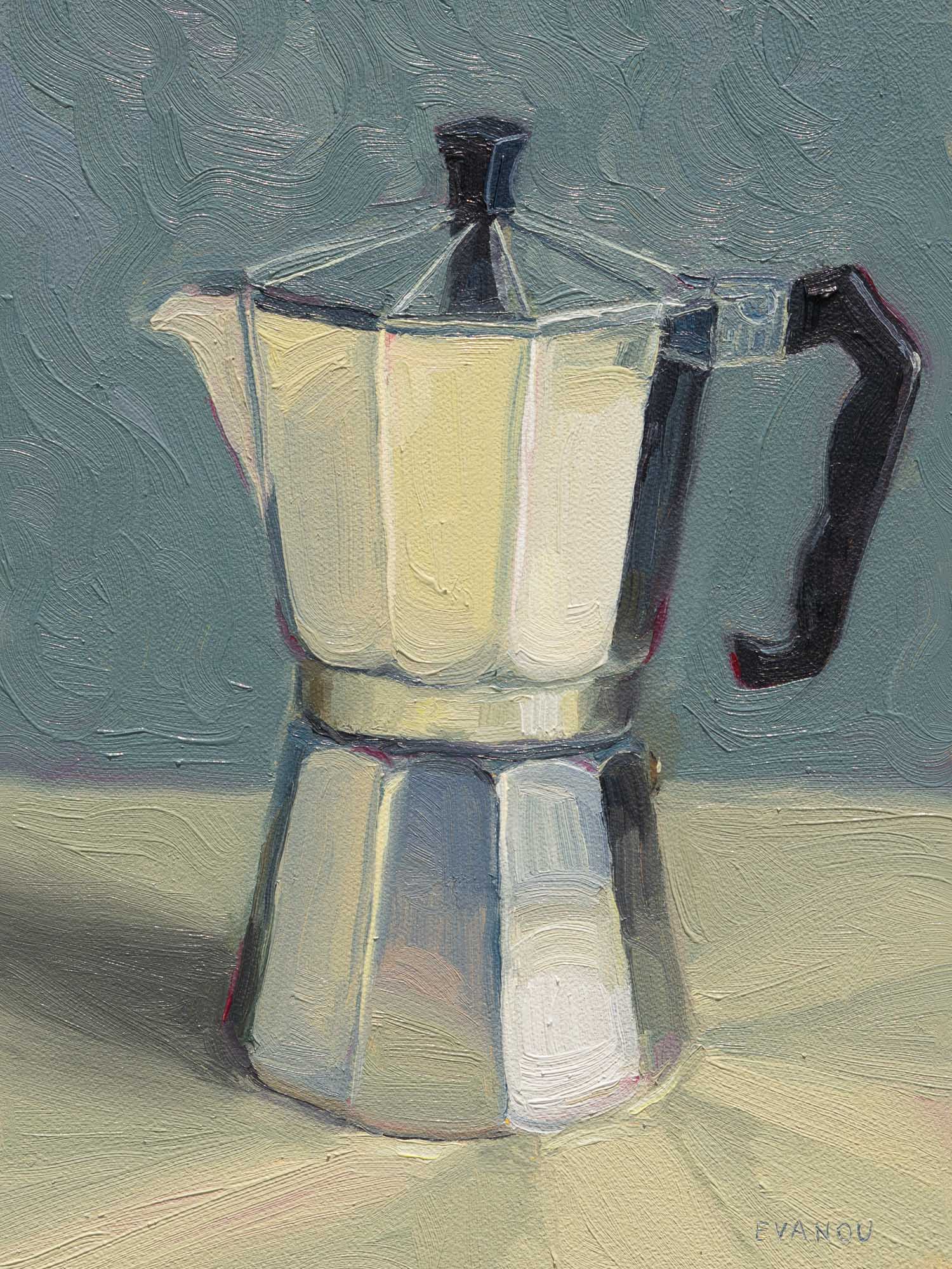 moka pot oil painting