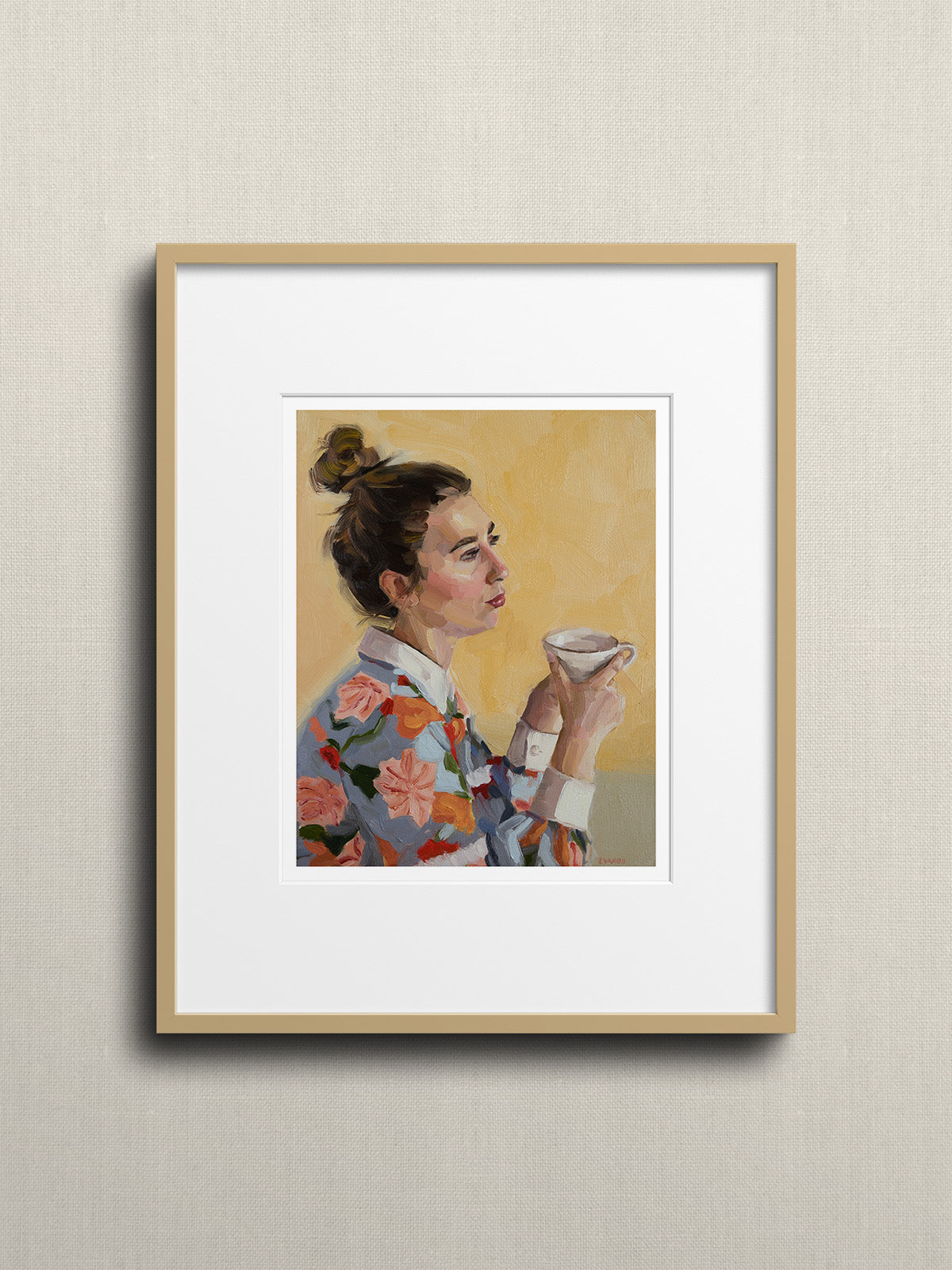 Framed art print featuring a woman 