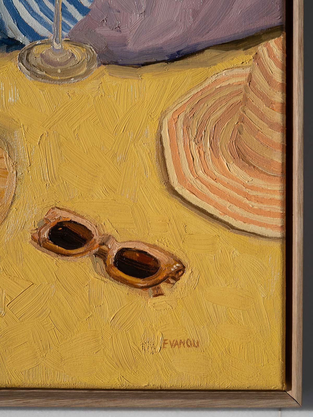 Picnic artwork with hat and sunglasses