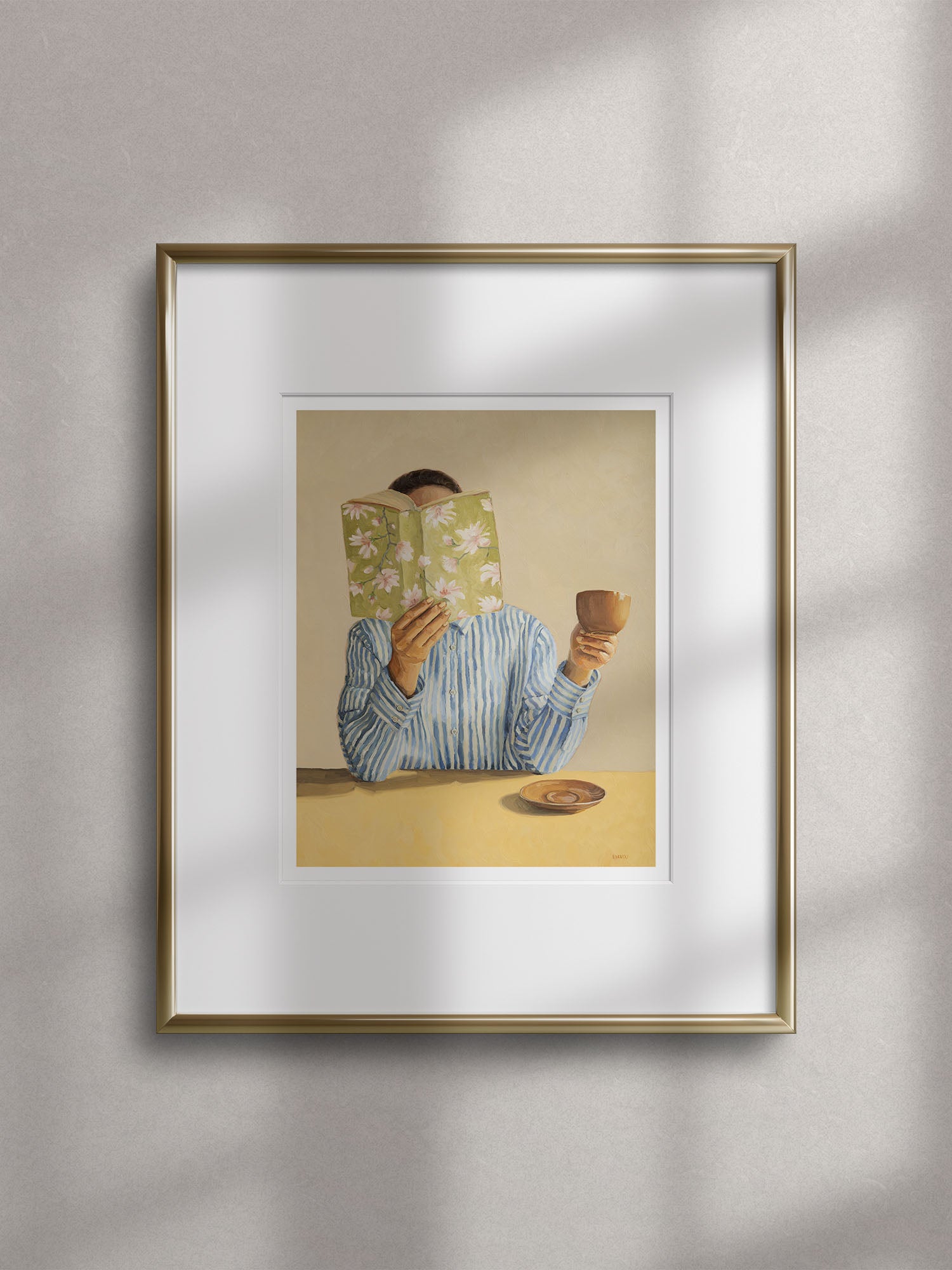 art print framed in gold