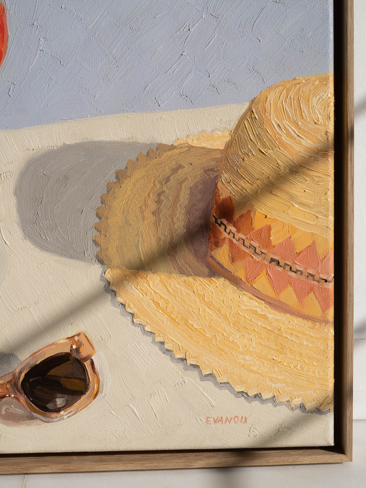 Painting of sunglasses and summer hat